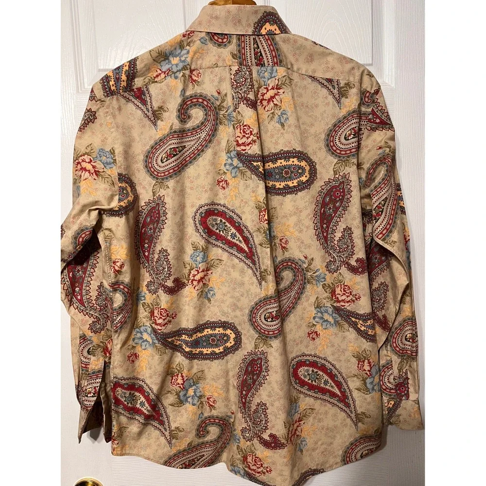 Daniel Cremieux Collection Mens XL Tailored Fit Paisley Floral 100% Cotton Shirt